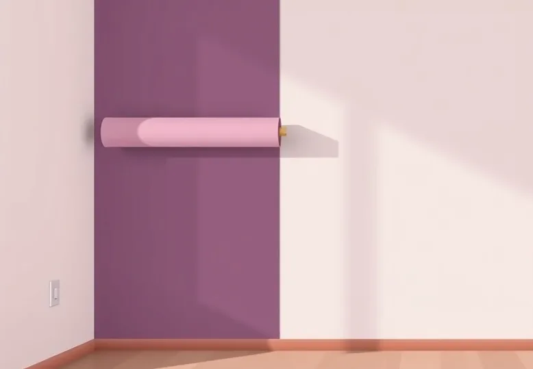 Pose de papier peint, rouleau et brosse à maroufler
